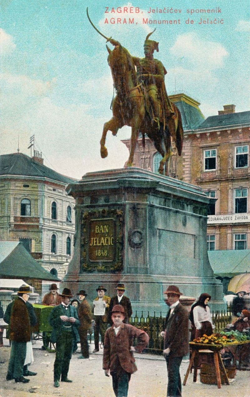 Spomenik banu Jelačiću, Jelačićev trg 1904. godina